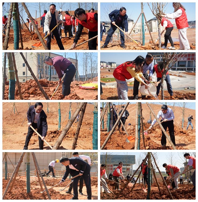 我校举行2022年义务植树活动